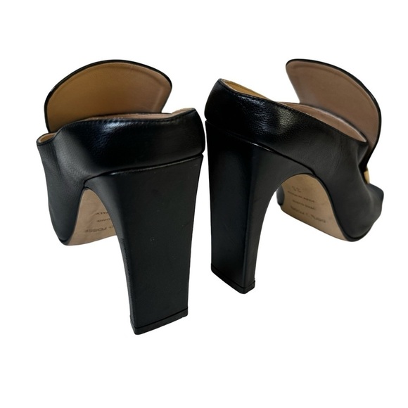Sergio Rossi SR1 Sabot Mules Black with Gold Detail Size 5 - Picture 3 of 16